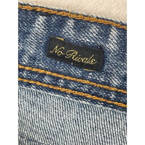 Akoo Straight Jeans Men's Size 38 Blue Denim Solid Cotton Distressed High-Rise - Picture 15 of 16